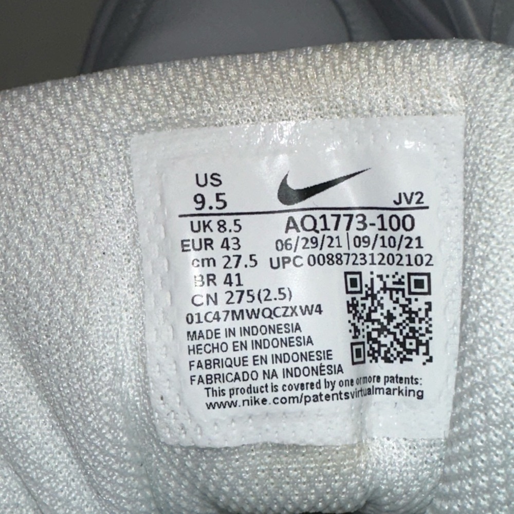 Nike Ebernon Dunk White Men’s size 9.5 Style AQ1773-100 high top Swoosh